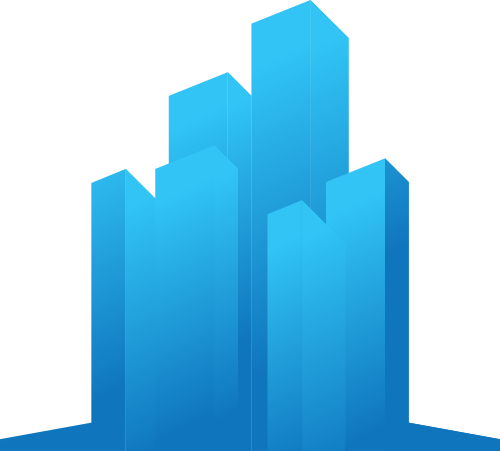蓝色建筑矢量logo图标 logo png