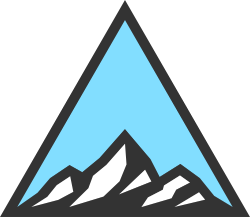 蓝色三角山峰矢量logo图标