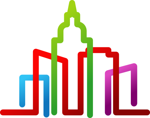 彩色建筑矢量logo图标 logo png