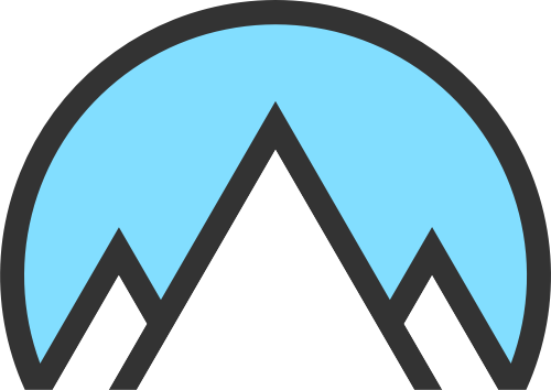 蓝色圆环山脉矢量logo图标