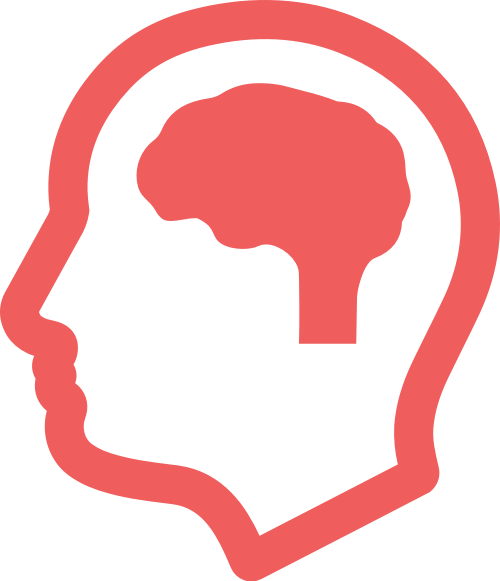 红色人脑矢量logo图标