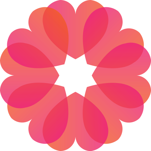红心花朵矢量logo图标