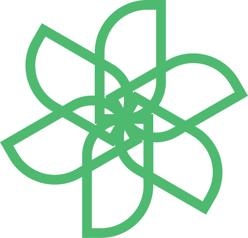 绿色花朵风车矢量logo图标