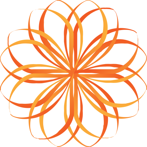橙色花朵矢量logo图标