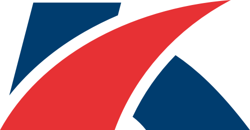 蓝红抽象字母K矢量logo图标