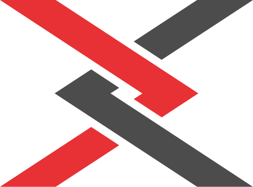 红灰字母X矢量logo图标