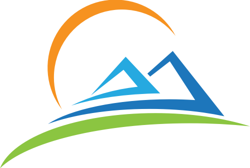 蓝色雪山矢量logo图标