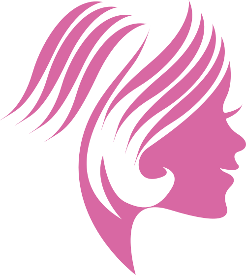 粉色女人头像矢量logo图标