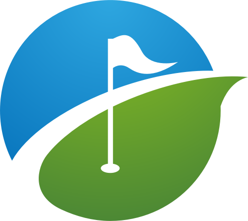 蓝色绿色高尔夫旗帜矢量logo图标 logo png