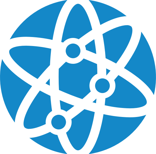 蓝色球体环绕轨道矢量logo图标 logo png