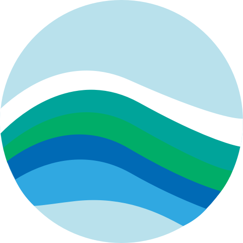 蓝绿色圆形矢量logo图标