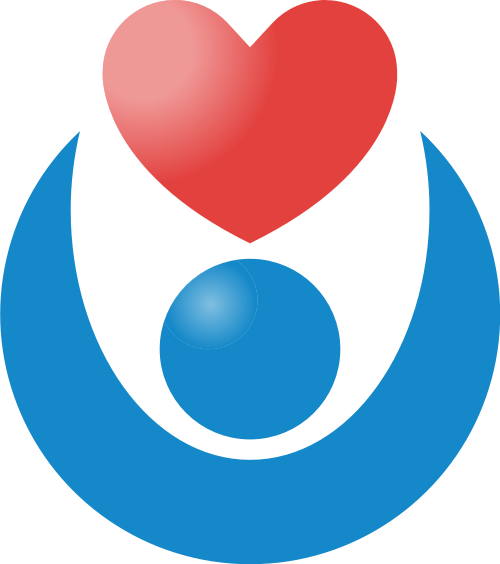 蓝色人物红色爱心矢量logo图标