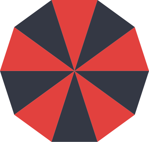 红色黑色雨伞矢量logo图标