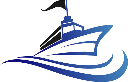 深蓝色轮船矢量logo图标