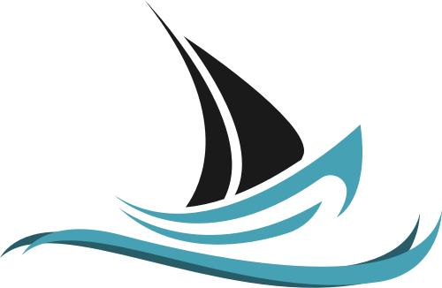 深绿色轮船海矢量logo图标