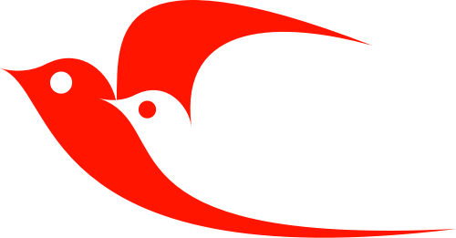 红色鸽子矢量logo图标