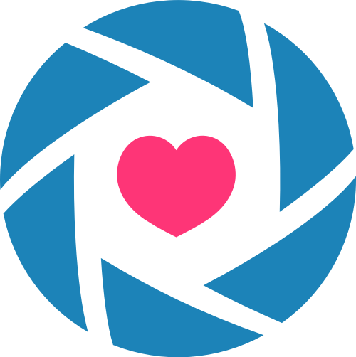 蓝色摄像红心矢量logo图标 logo png