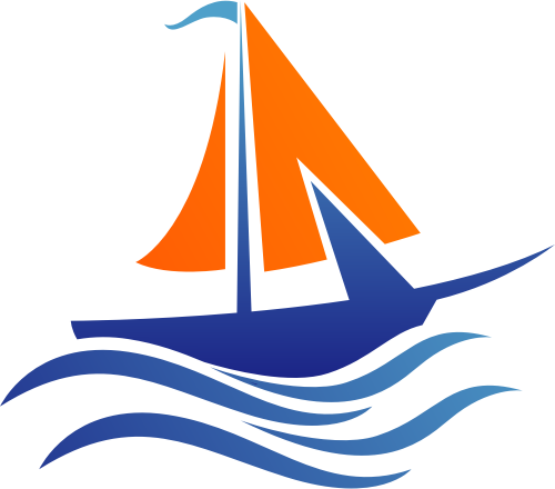 橙色轮船帆船矢量logo图标 logo png