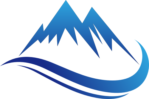 蓝色山峰水矢量logo图标 logo png