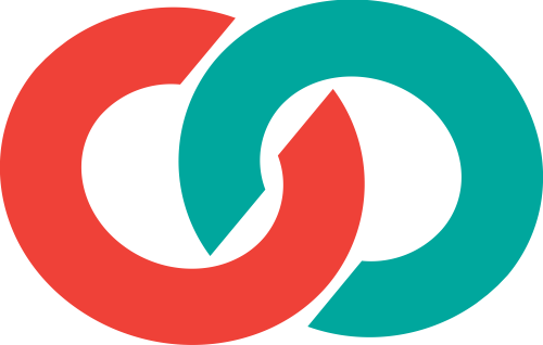 红绿圆环链条矢量logo图标