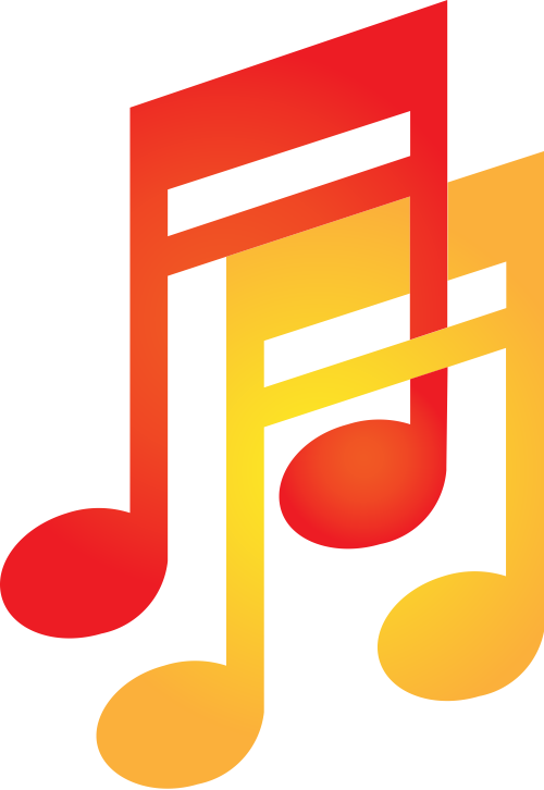 红色黄色音符矢量logo图标 logo png
