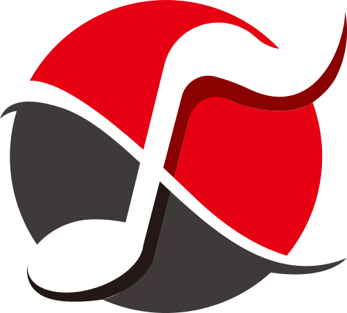 红色黑色音符矢量logo图标
