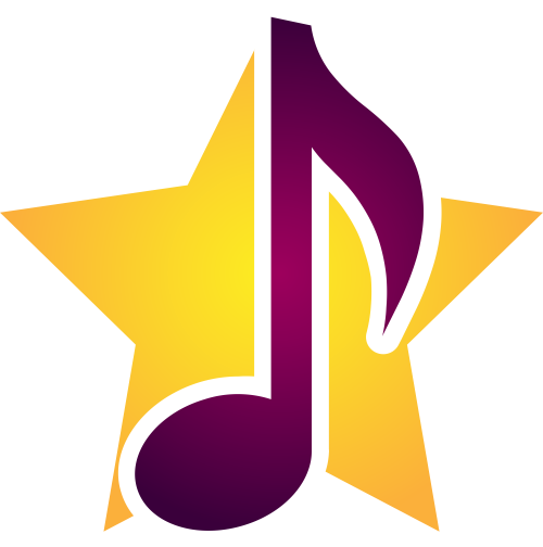 黄色紫色星星音符矢量logo图标