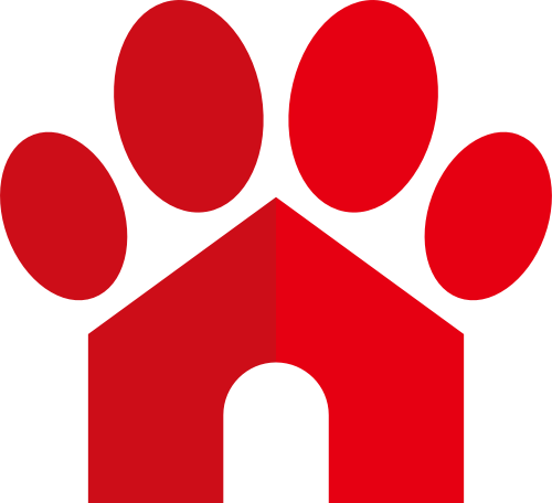 红色宠物房子矢量logo图标