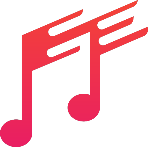 红色音符矢量logo图标