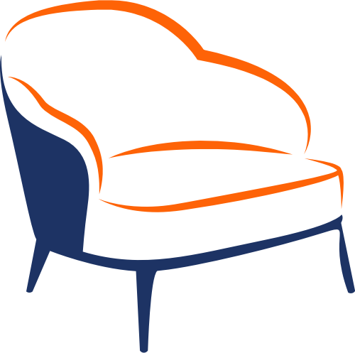 橙色蓝色沙发矢量logo图标 logo png