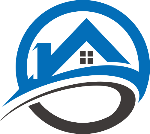 蓝色黑色房子矢量logo图标