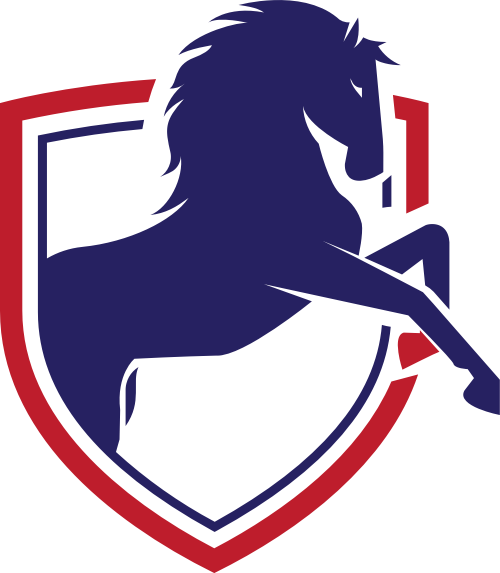 红色盾牌蓝色马矢量logo图标 logo png