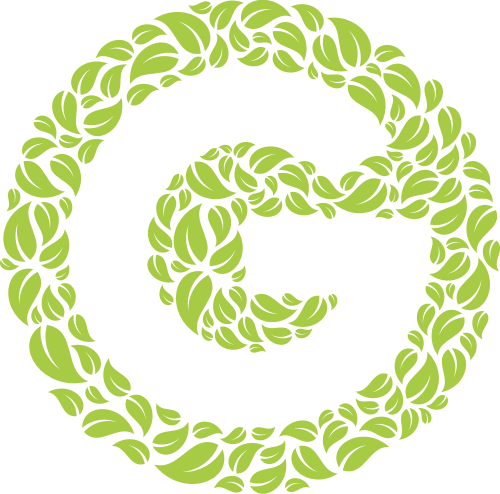 绿色叶子字母G矢量logo图标