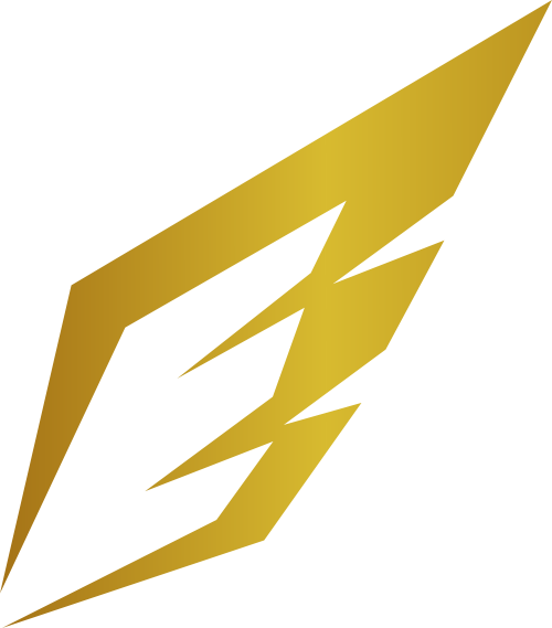 金色字母E翅膀矢量logo图标