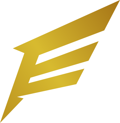 金色翅膀字母E矢量logo图标
