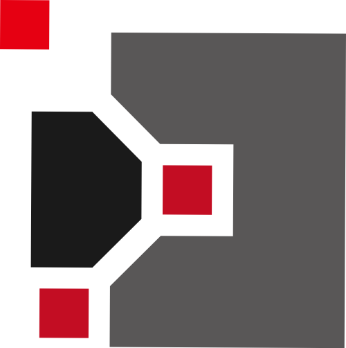 灰黑红方块矢量logo图标