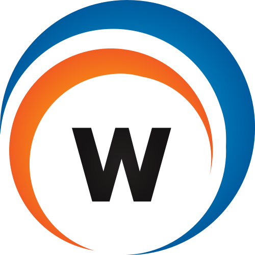 蓝色橙色字母W矢量logo图标 logo png