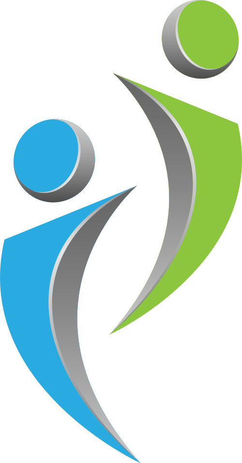 蓝色绿色小人矢量logo图标 logo png