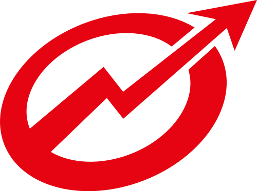 红色上升箭头矢量logo图标