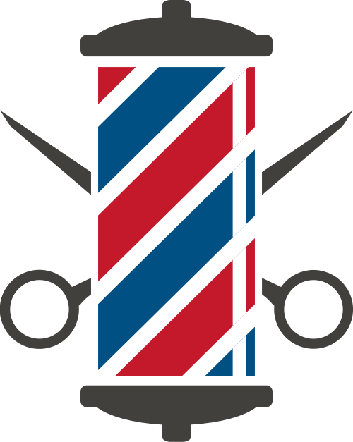 红蓝剪子理发店矢量logo图标 logo png
