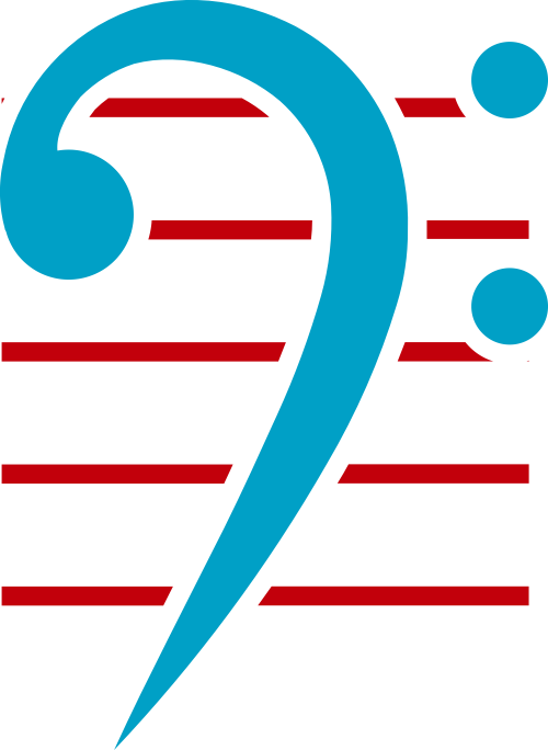 蓝色红色音乐矢量logo图标