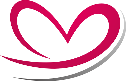 粉红色心形矢量logo图标