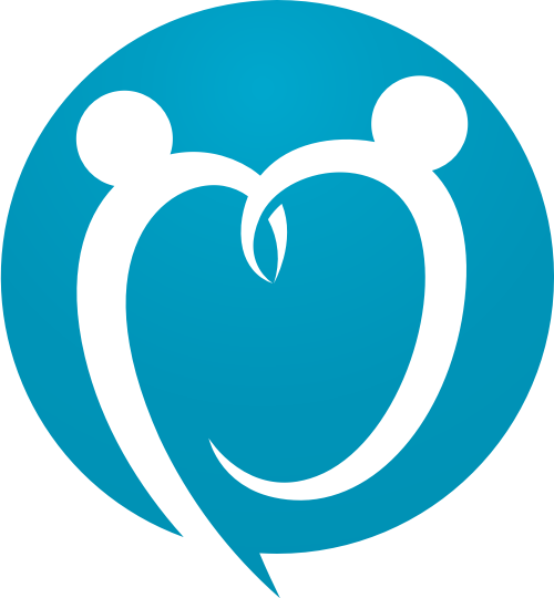 蓝色圆形心形人物矢量logo图标 logo png