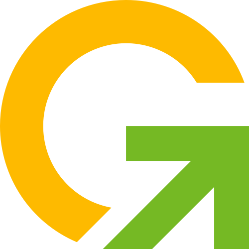 黄色绿色字母G箭头矢量logo图标