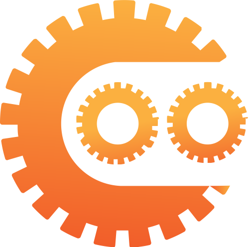 橙色齿轮机械矢量logo图标