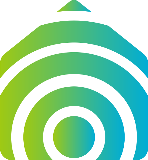 蓝绿色房子矢量logo图标