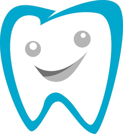 蓝色笑脸牙齿矢量logo图标