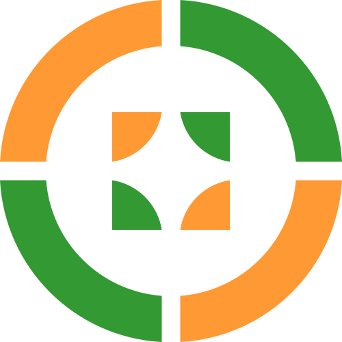绿色橙色圆形矢量logo图标