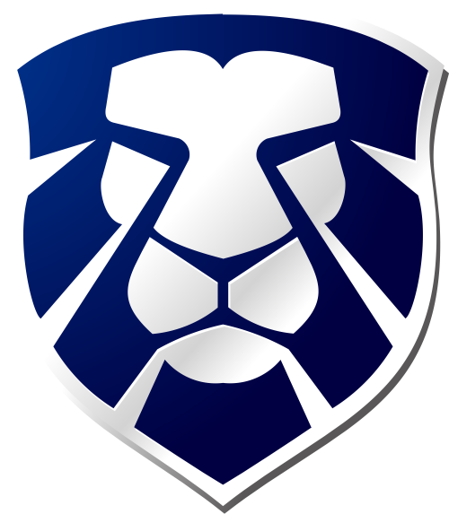 蓝色狮子盾牌矢量logo图标 logo png