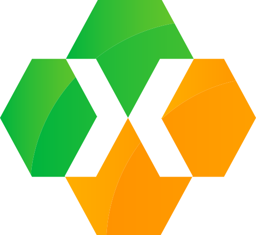 绿色橙色字母X矢量logo图标